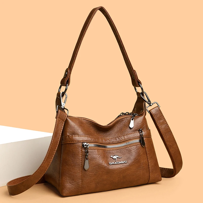 

New Stylish Women PU Leather Shoulder Bag Multi-Function Handbag Crossbody Purse Ladies Fashion Top Handle Work Office Tote Bags