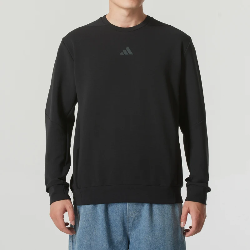 Adidas logo crewneck sweatshirt, relaxed drop-shoulder, comfy and versatile long-sleeve for men JJ4642