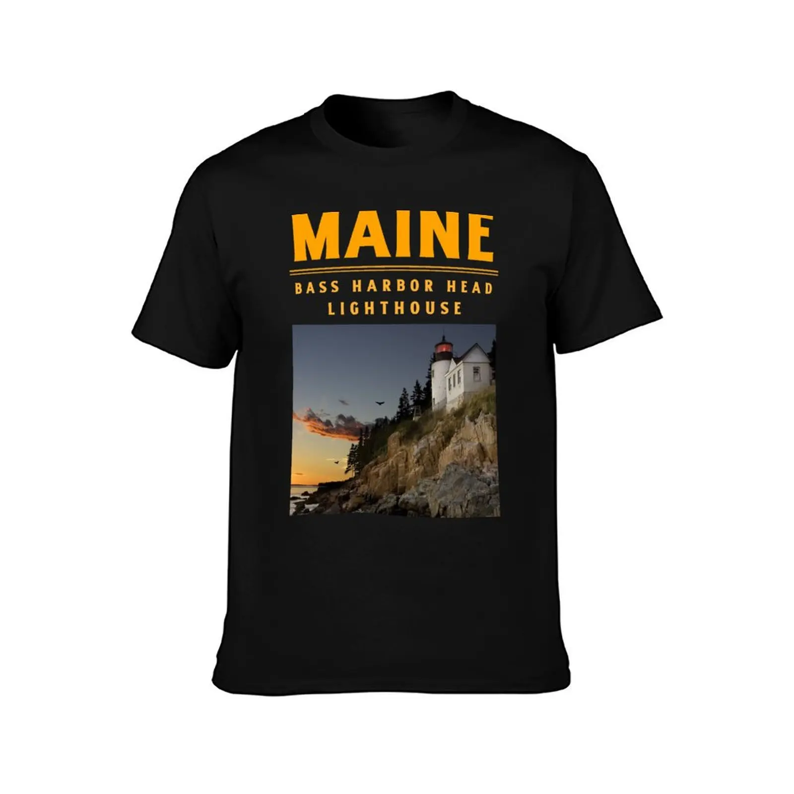 Bass Harbor Head Light T-Shirt Graphic Print Short Sleeve T-Shirt
