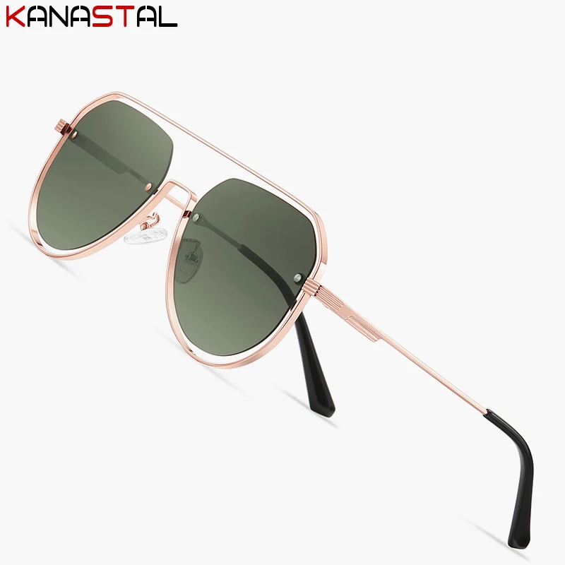 

Women Polarized Sunglasses Men UV400 Sun Glasses Metal Eyeglasses Frame Sunscreen Beach Party Travel Anti Glare Shade Eyewear