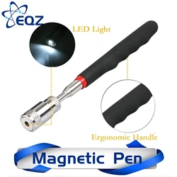 New Telescopic Adjustable Magnetic Pick-Up Tools Magnetic Telescopic Magnet Grip Long Pen Telescopic Magnet Stick with LED Light