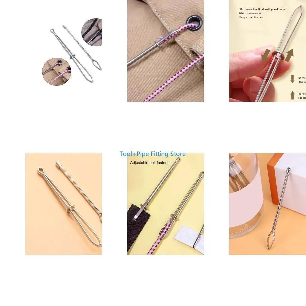 F92B Drawstring Threaders Tweezers Metal Elastic Cord Insertion Threaders Clip For Hoodies Sports Pants Clothing Repair
