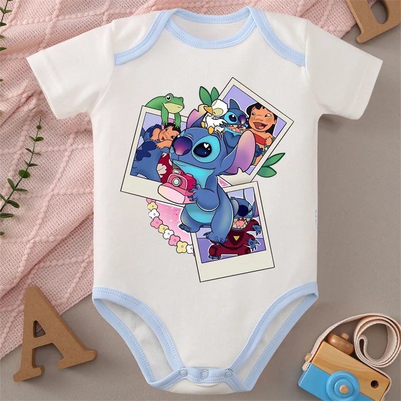 Lilo&Stitch MINISO Pure Cotton Clothe The Best Gift For Baby Onesie Cute Print Bodysuit For 0 To 12 Months Newborn