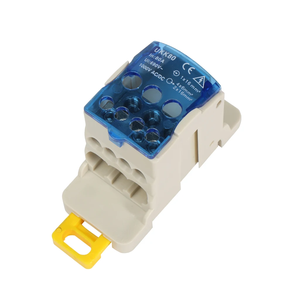 UKK Verdeelkast 80A 125A 160A 1 In Meerdere Uitgangen Elektrische Draadverbindingskast S DIN-rail Klemmenblok Stroom PlI