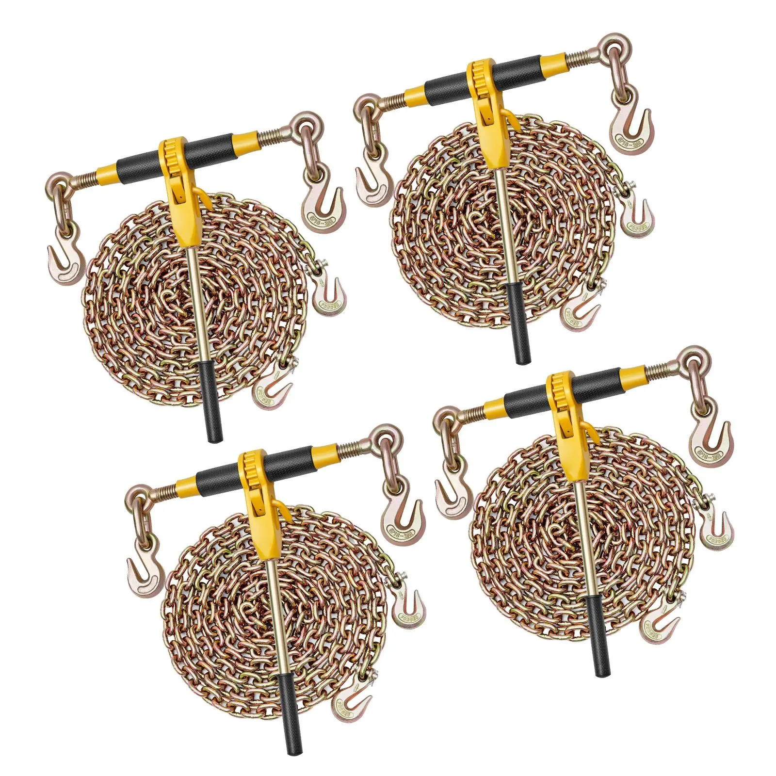 Ratchet Chain Binder, 5/16 in x 12.8 ft G80 Chains, 8000 lbs Working Load of Ratchet Load Binder, Chains and Binders Set, Tie Do