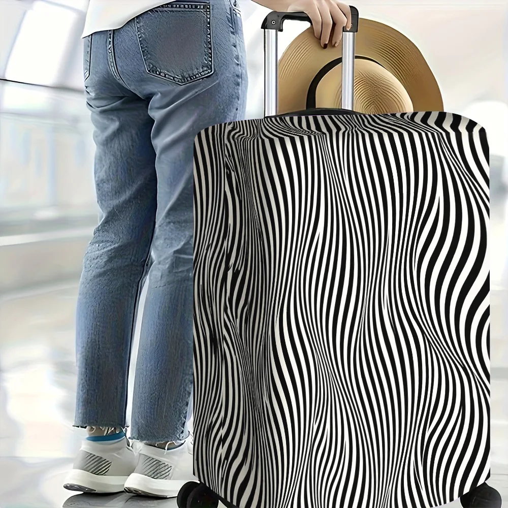 1PC Zebra Print Luggage Cover for 18 – 32 inch Luggage; Dust and Elastic Travel Accessories to Effectively Protect Your Luggage