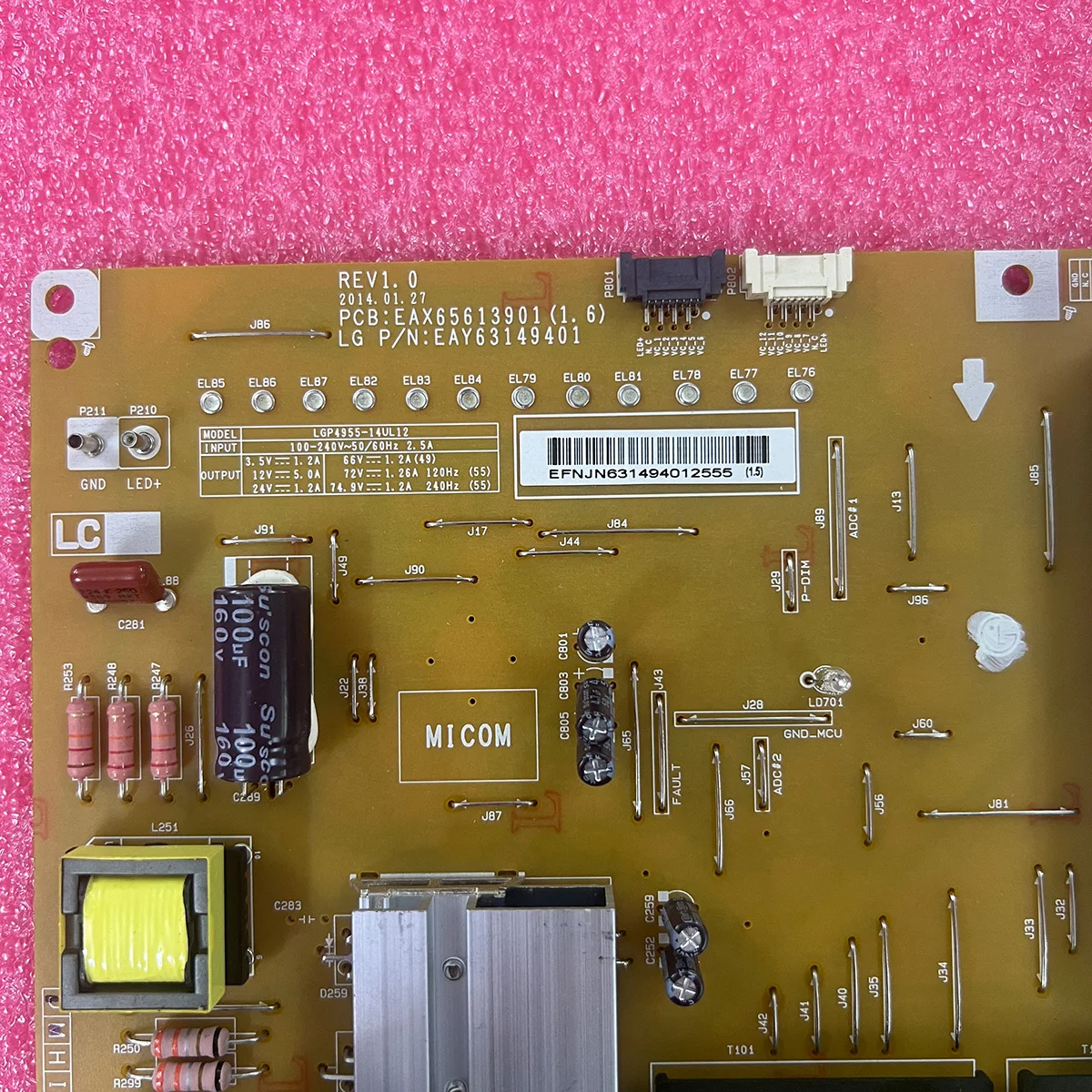 اي اكس 65613901   (1.6) هيا 63149401   LGP4955-14UL12 تلفاز LCD مجلس الطاقة ل 49UB8200-UH 49UB8300-UG 55UB8300-UG 55UB8500-UA 55UB9500-UA #2