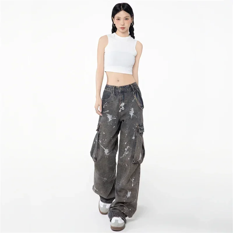 Ladies Fashion Baggy Cargo Pants for Women Youthful Woman Trousers Clothes Women's Oversize Loose Wide Fluid Jeans Pants Woman