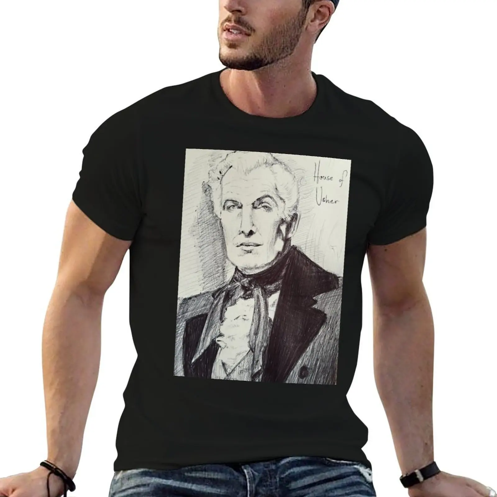 

Футболка Vincent Price House of Usher, хлопковые футболки, мужские футболки из 100% хлопка, футболка
