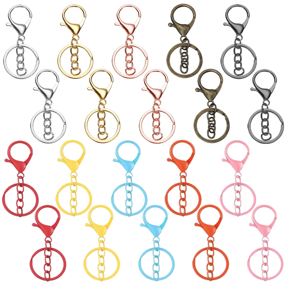 15/25Pcs Metal Lobster Claw Clasps and Key Rings, Accessories, Keychain Making kit for Keys, Art Crafts, Jewelry Making,