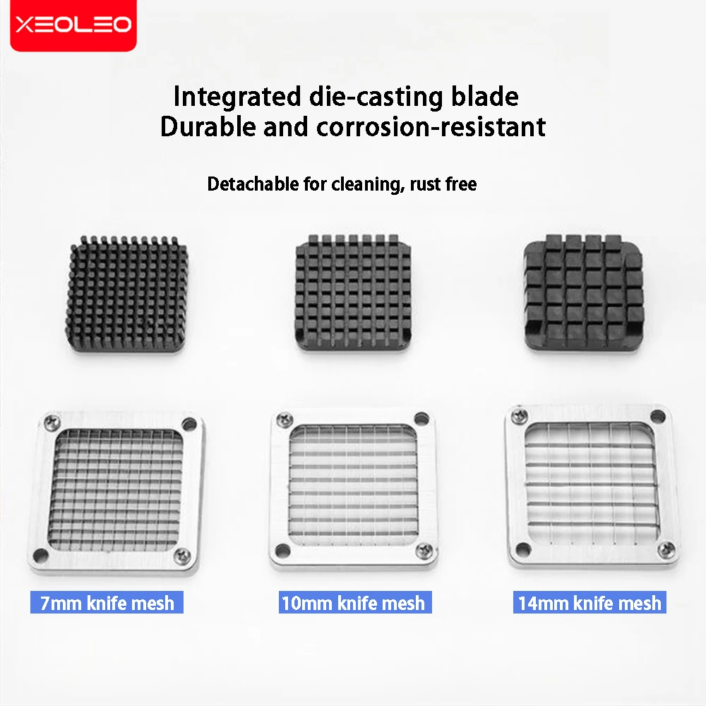 XEOLEO pemotong sayuran komersial 3 pisau pengganti baja tahan karat pemotong kentang goreng profesional prosesor makanan dapur rumah