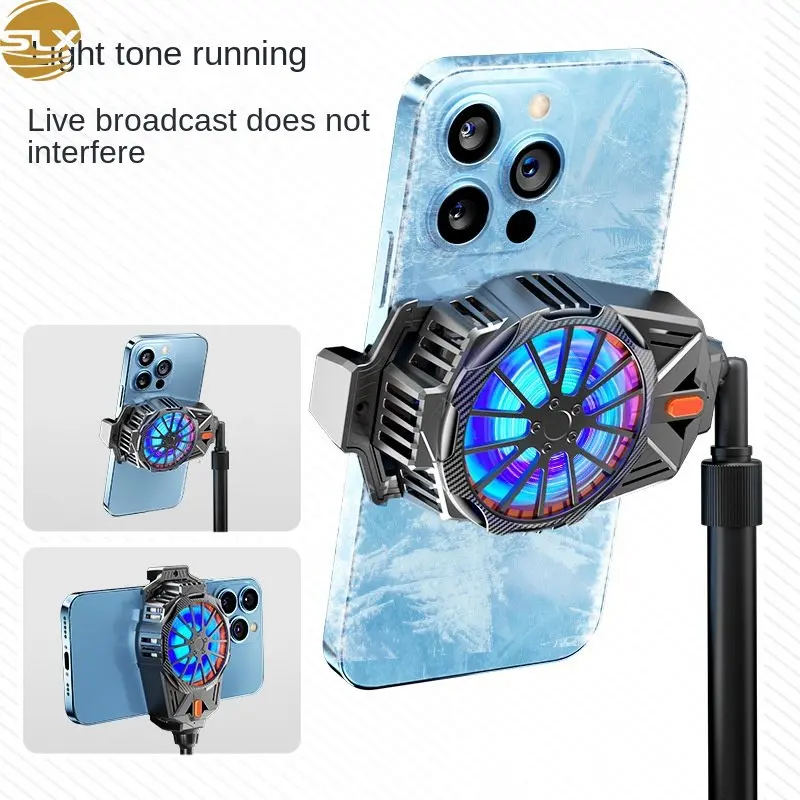 X57Mobile Phone Cooling Fan Mute Cooler Fast Cooling Mobile Live Gaming Controller Cooler Mobile Phone Fan Radiator