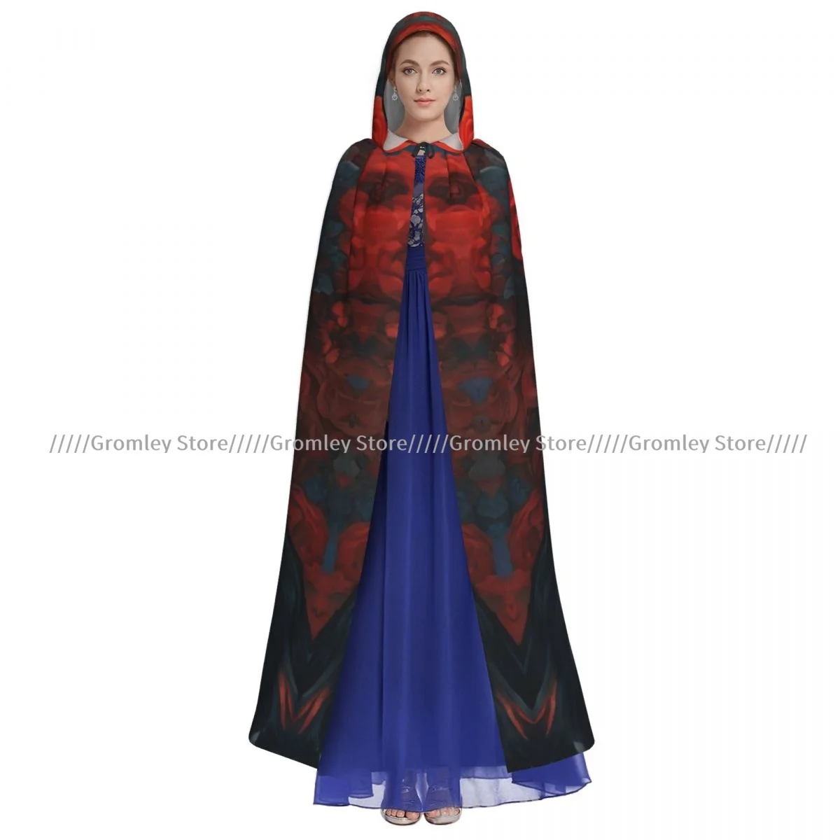 Day Of The Dead Woman Art Witch Cloak Halloween Cosplay Costume Adult Unisex Cloak Retro Ages Cape