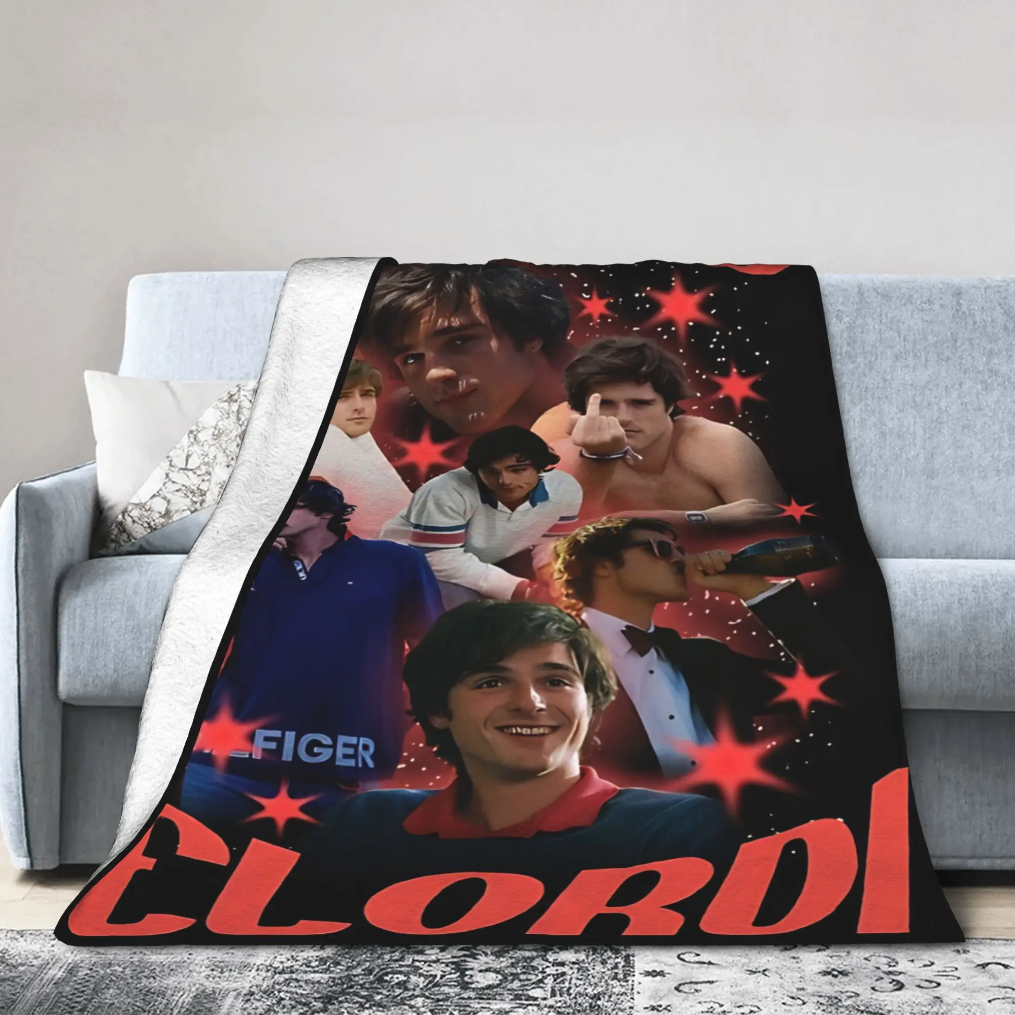Jacob Elordi Actor Photo Collage Blanket Flannel Throw Blanket For Outdoor Super Warm Customized Quality Bedspread Gift Idea