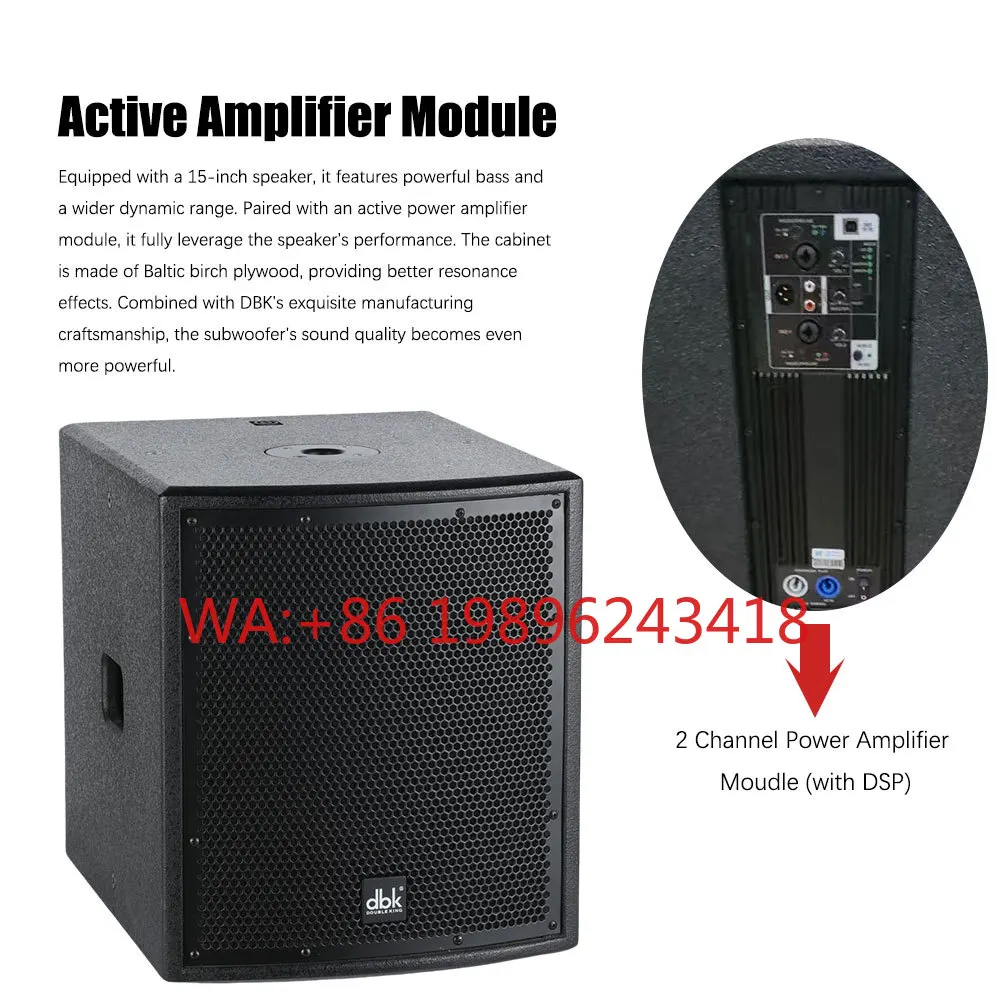 

Акустическая система DBK DJ: 4x4-дюймовые колонки и активный 15-дюймовый сабвуфер с DSP для конференц-залов, вечеринок и клубов