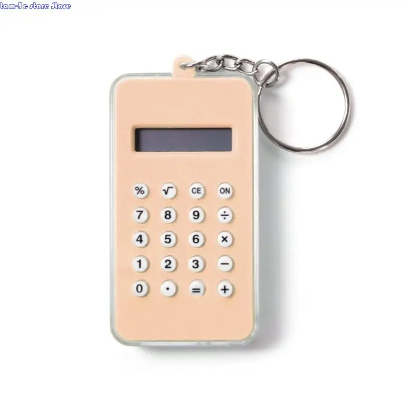 キーチェーンバックル付きD0UAミニポータブル計算機8桁の子供のための迷路と基本的な計算機誕生日パーティーのお願い