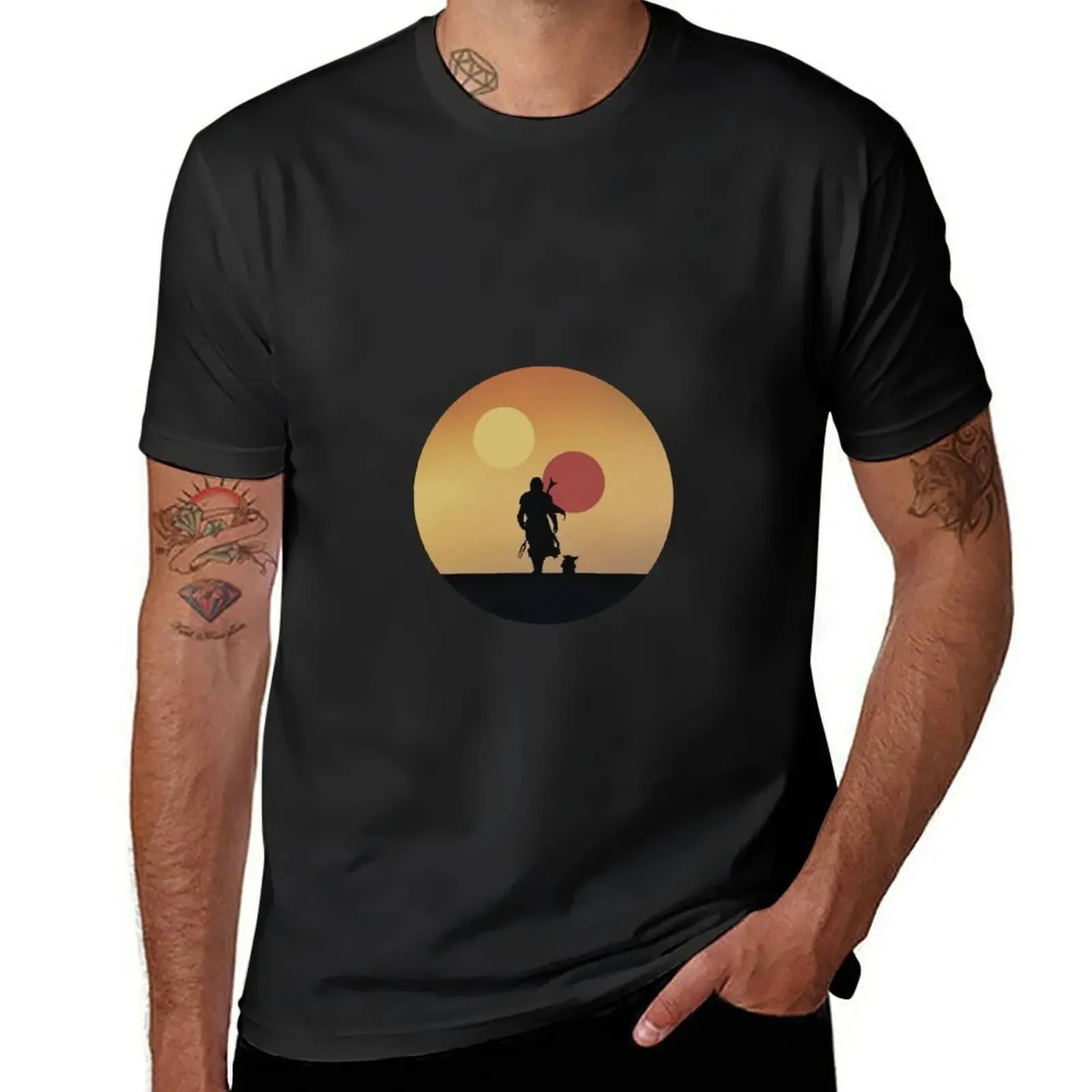 the mando 2 sun set T-Shirt quick drying oversizeds men t shirt