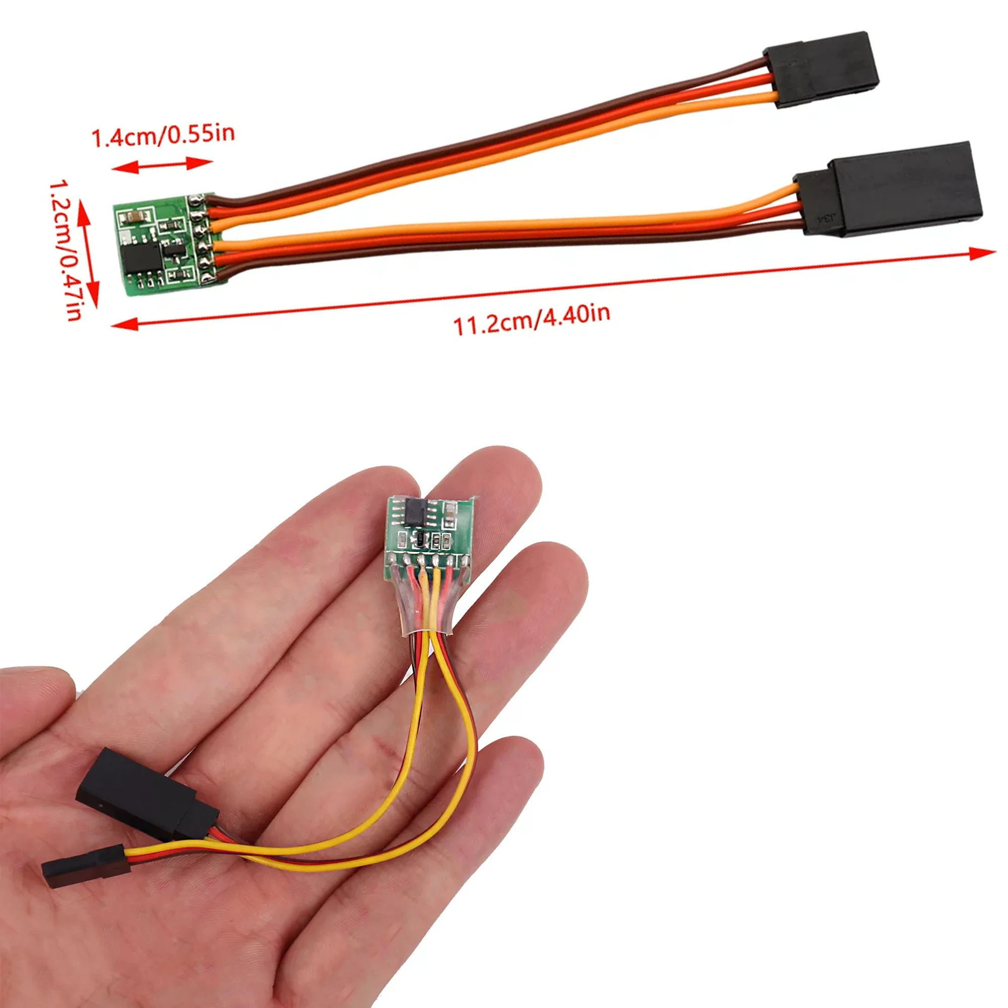 Universal Servo Inverter Signal 4-6V / 3.6V-24V Steering Gear Reverser Low/High Voltage For RC Servo Airplane V-tail
