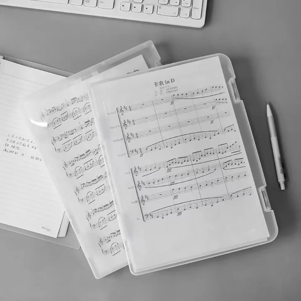 1PC Clear Document Storage Box Stationery Organizer Folder Office Bill Storage Sorting Plastic Box A4 Paper Capacity