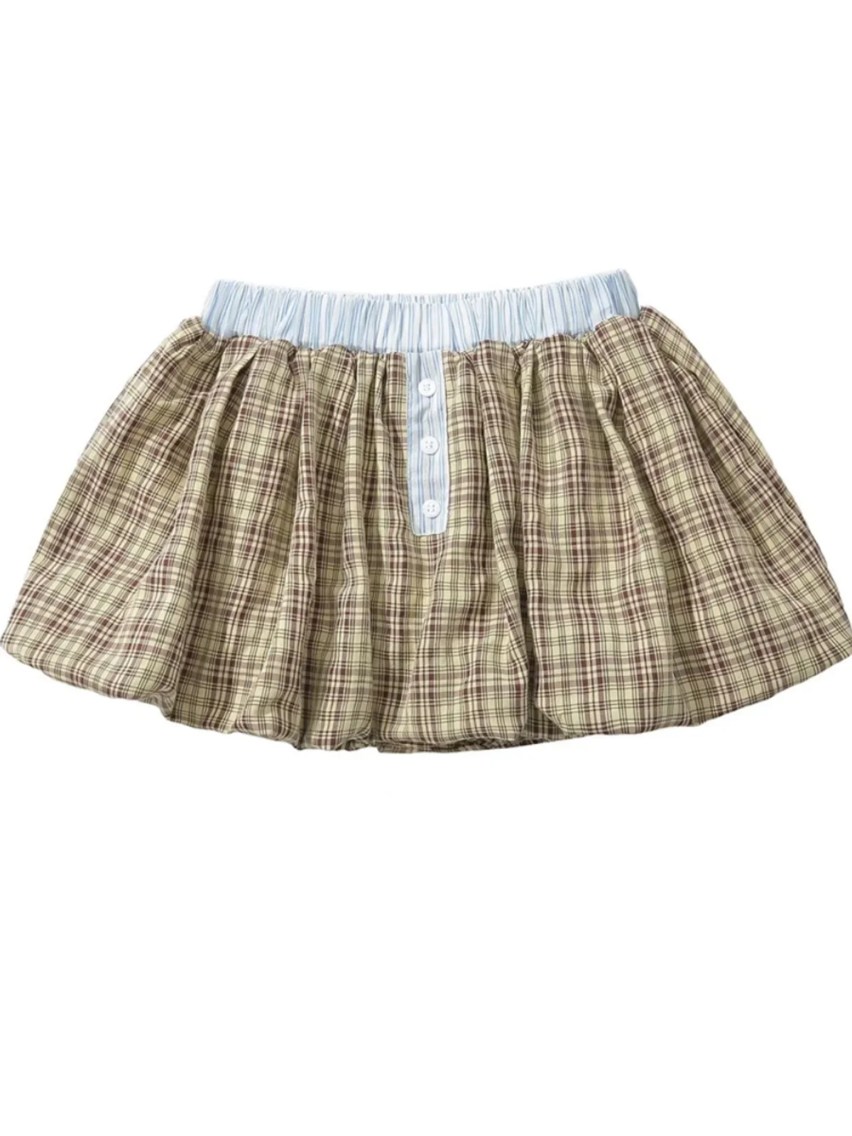 

Американская клетчатая юбка с высокой талией для женщин, весна-осень, новая модель, эффектная, предотвращающая просвечивание, утягивающая, пышная юбка-баллон