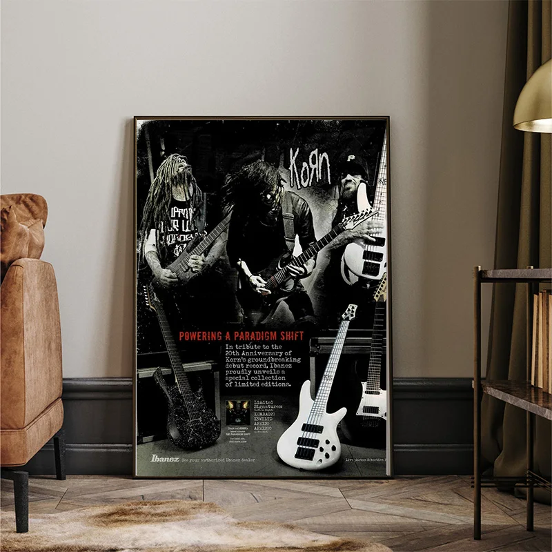 Vintage Rock Band KORN Head - Hughes Music Art Poster Canvas Painting Wall Prints Picture for Living Room Bar Home Decor