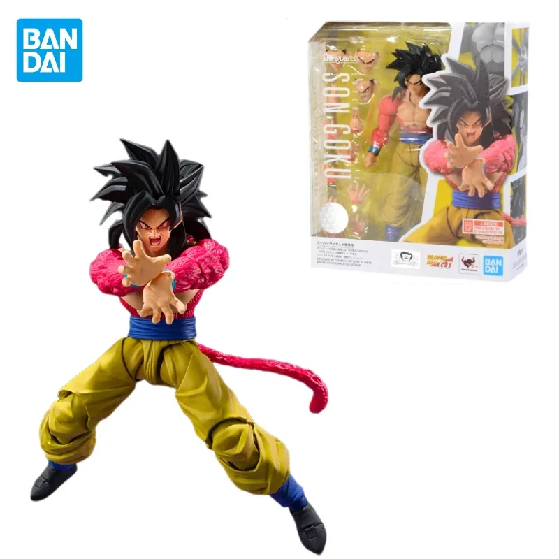 In Stock Original Bandai S.H.Figuarts SHF Dragon Ball GT Super Saiyan 4 Son Goku Anime Action Figure Model Toys Gifts For Kids