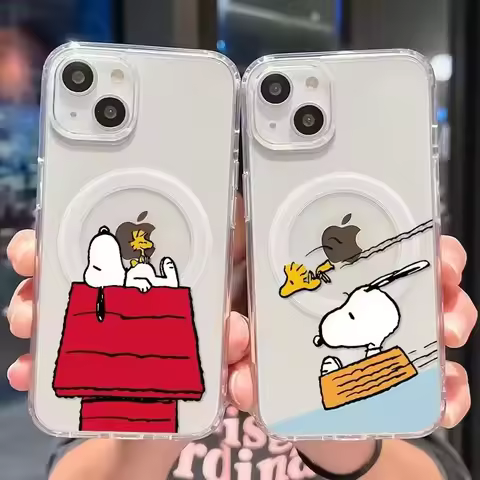 S-Snoopy Wireless Charging Case for Samsung Galaxy S25 Edge S24 S23 S22 S21 Ultra Plus FE A56 A55 A54 A36 A35 A26 A16 A15 Cover