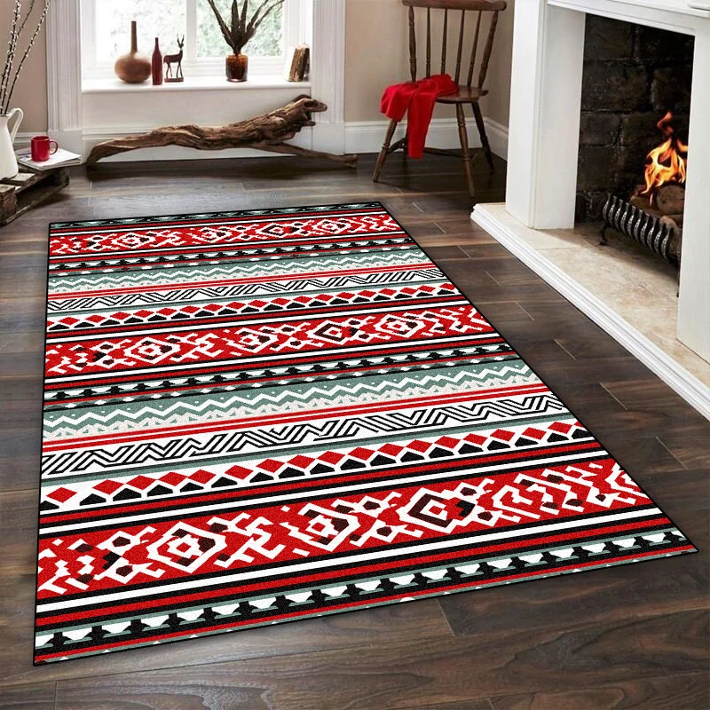 Bohemia Turkish Series red Carpet Rug for Home Living Room Bedroom Persia Sofa Doormat Decor kid Area Rug Non-slip Floor Mat