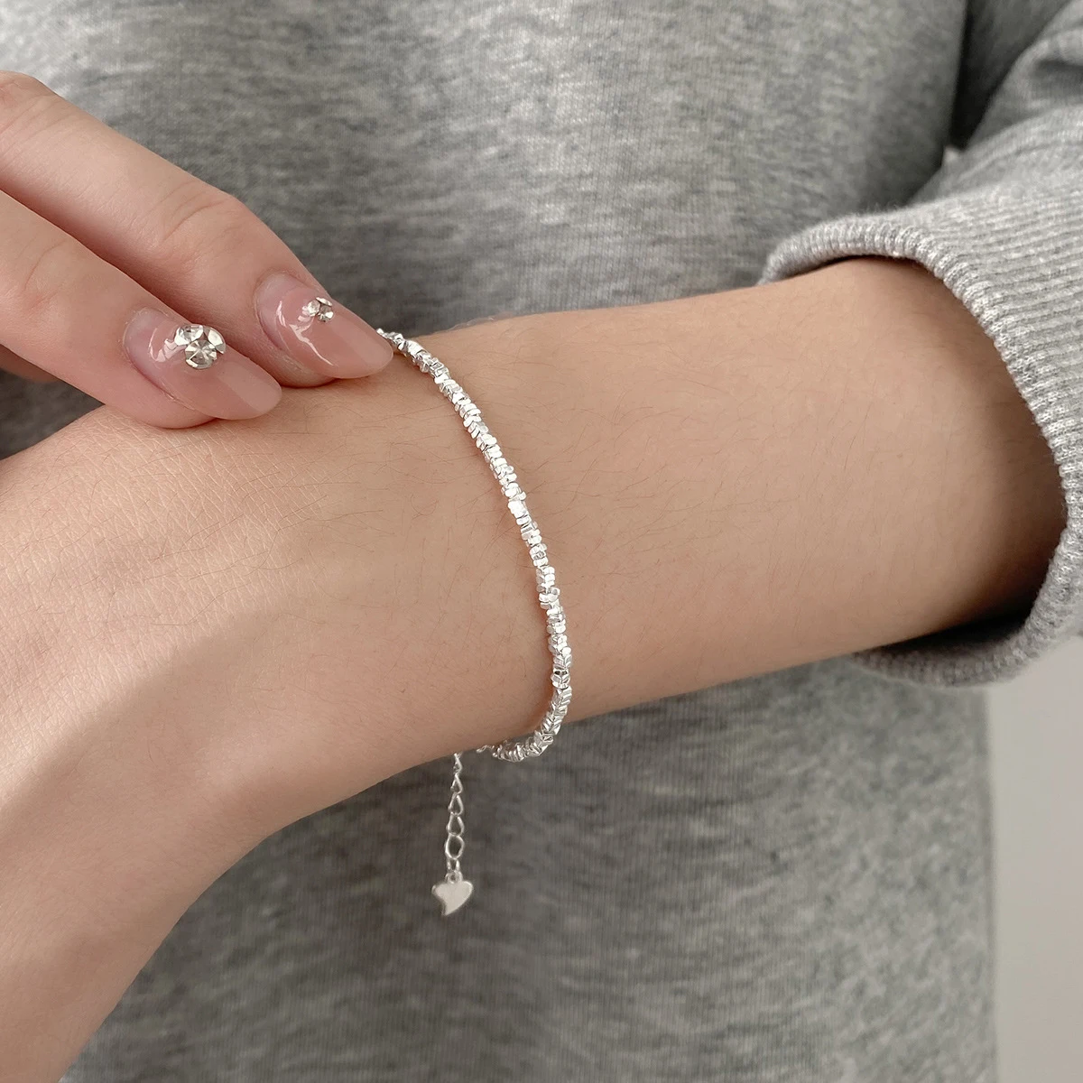 Modian Genuine 100% 925 Sterling Silver Simple Geometric Design Bracelet for Girls Trendy Women Basic Chain Fine Party Jewelry