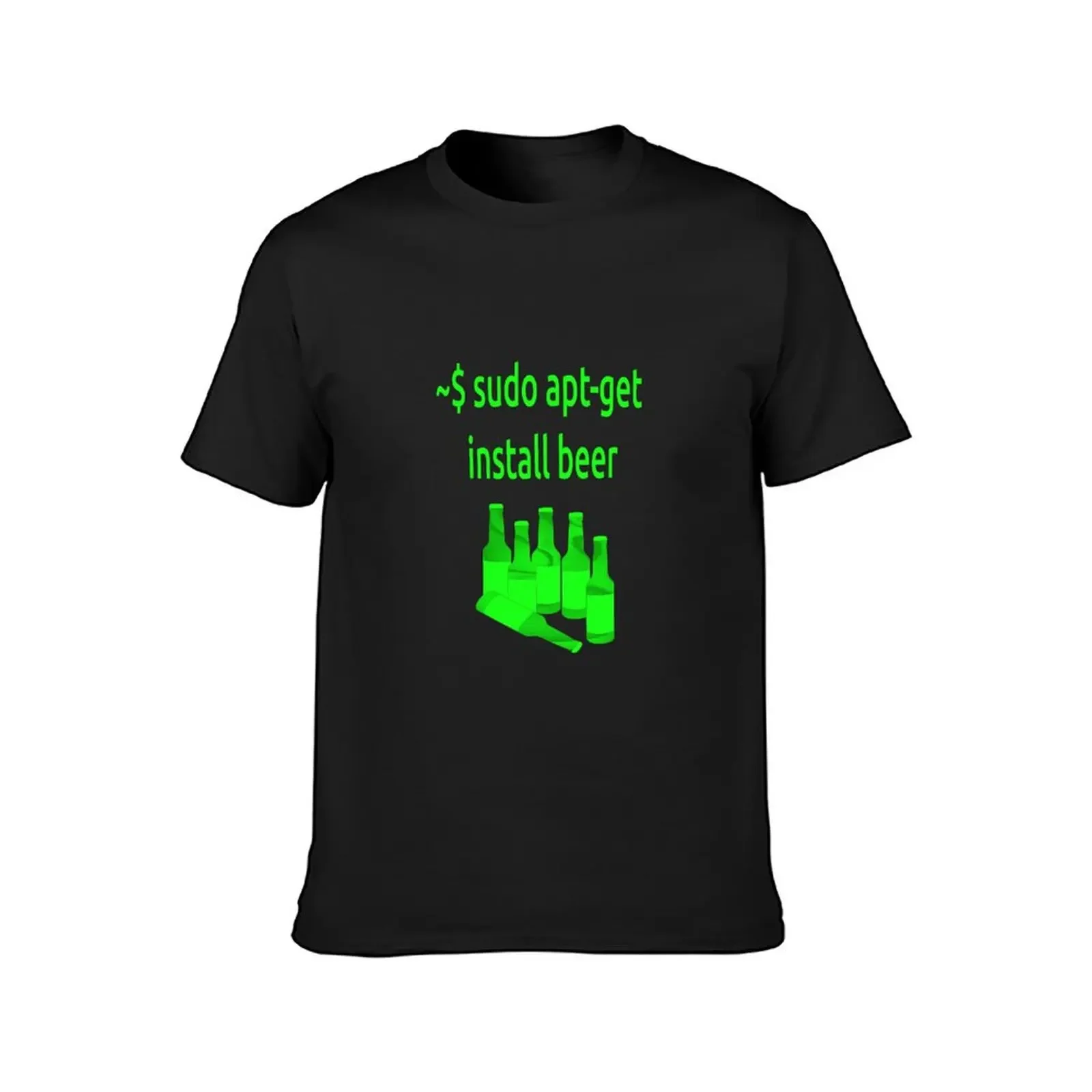 Linux sudo apt-get install beer T-Shirt new edition shirts graphic tees t shirt men