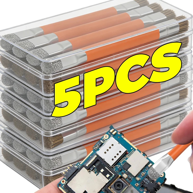 1/5 Pezzi Spazzola Antistatica Sicura per Pulizia Schede Madri PCB, Kit di Riparazione Telefoni Cellulari, Spazzola Multiuso a Doppia Testa