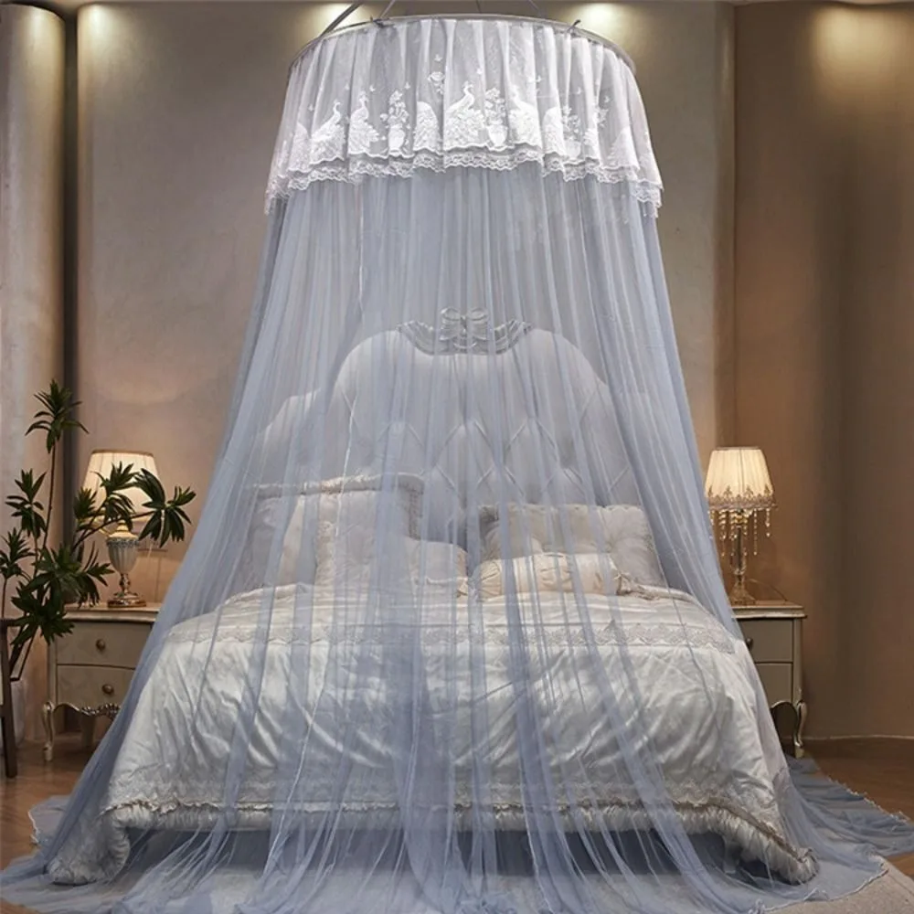 Romantic Lace Hanging Princess Mosquito Net Anti-bug Fine Mesh Bed Canopy Large Space Reusable Bed Curtain Girls Room