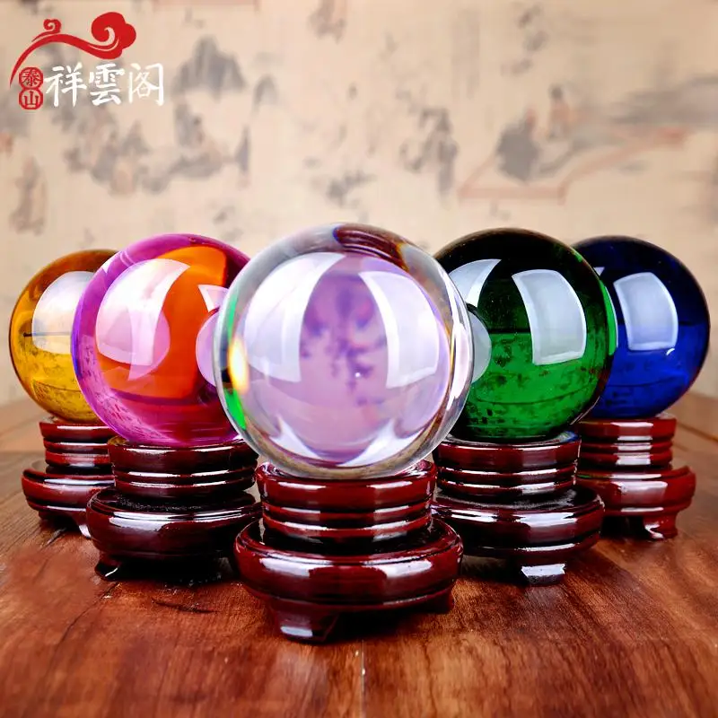 2020 حراسة المنزل طرد حماية فعالة رسم المال حسن الحظ فنغ شوي جمشت الوردي 5P كريستال الكرة تمثال