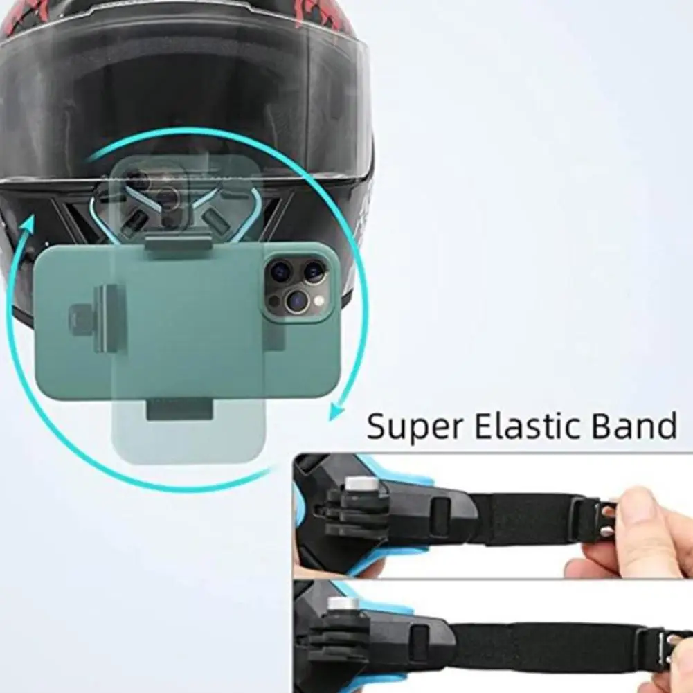 Motorcycle Helmet Chin Strap Mount Holder With Phone Clip Compatible For GoPro Hero 5/6/7 Action Sport Camera Helmet Holder