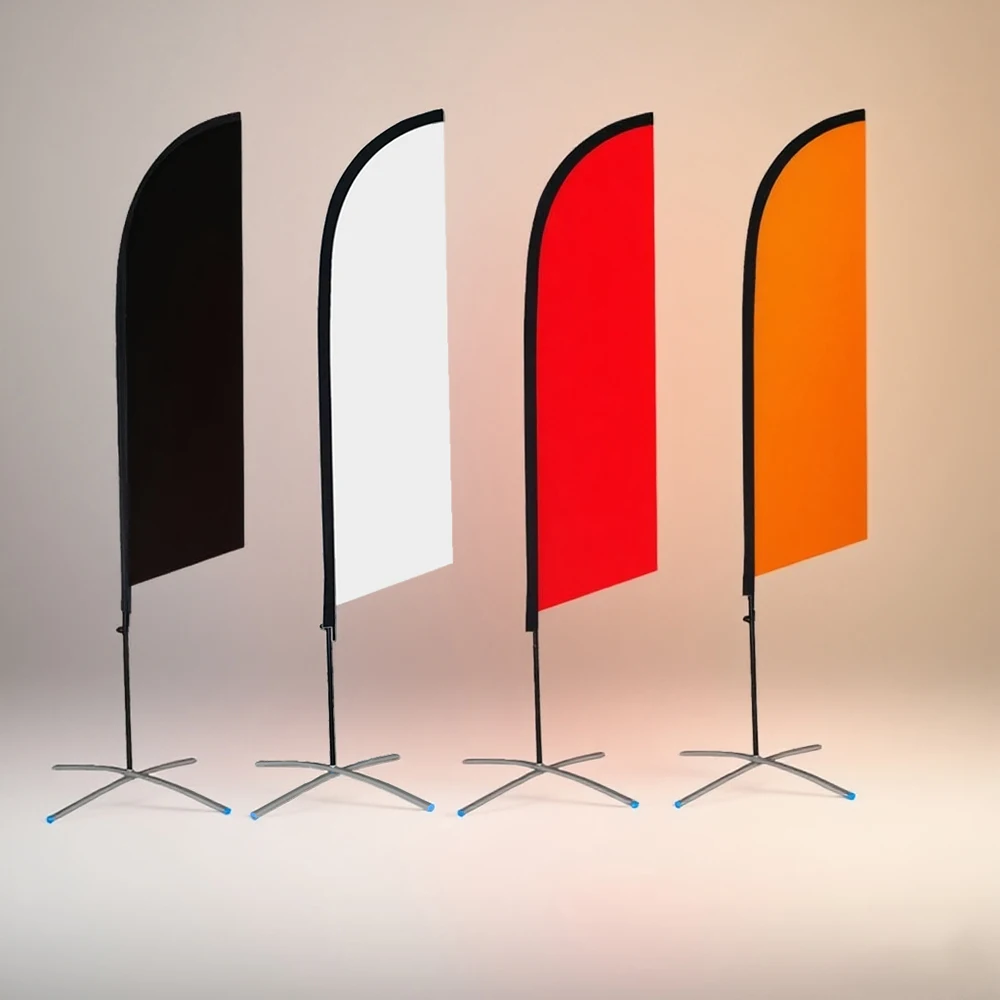 Double Sided Feather Flag Solid Color Banner Only Flags Without Flagpole Beach Flag Outdoor Adverte Decro Orange Red White Black