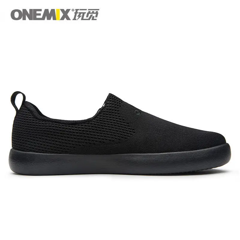 Onemix New Black Skateboard Shoes For Man Light Breathable Casual Sneakers non-slip Massage Comfortable Flat Outdoo Sports Shoes