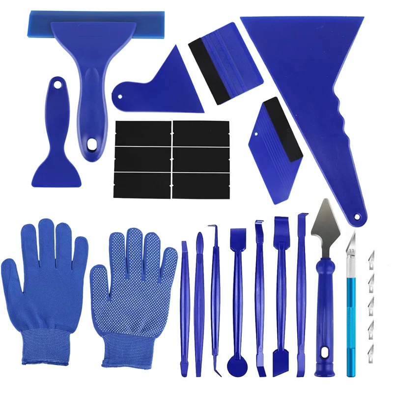 

28/18 шт., набор инструментов для упаковки автомобиля, виниловый скребок, резак для пленки, набор ракелей, пластиковый виниловый инструмент для упаковки, аксессуары для тонировки окон автомобиля