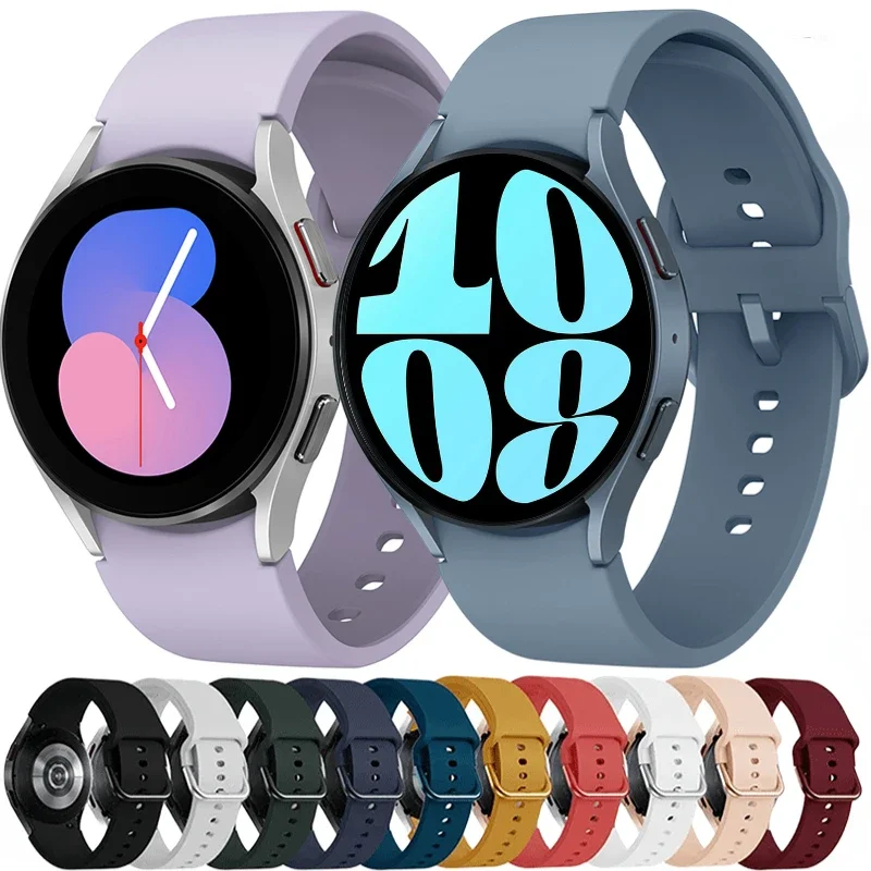 

20mm Silicone Strap For Samsung Galaxy Watch 7/6/5/4 40mm 44mm Bracelet Wristband Galaxy Watch Pro/4/6 Classic 47mm 46mm Correa