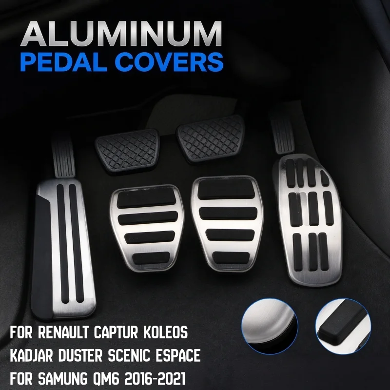 For Renault Captur Koleos Kadjar Duster Scenic Espace for Samung QM6 2016-2021 Car Gas Brake Rest Pedal Cover Accessories