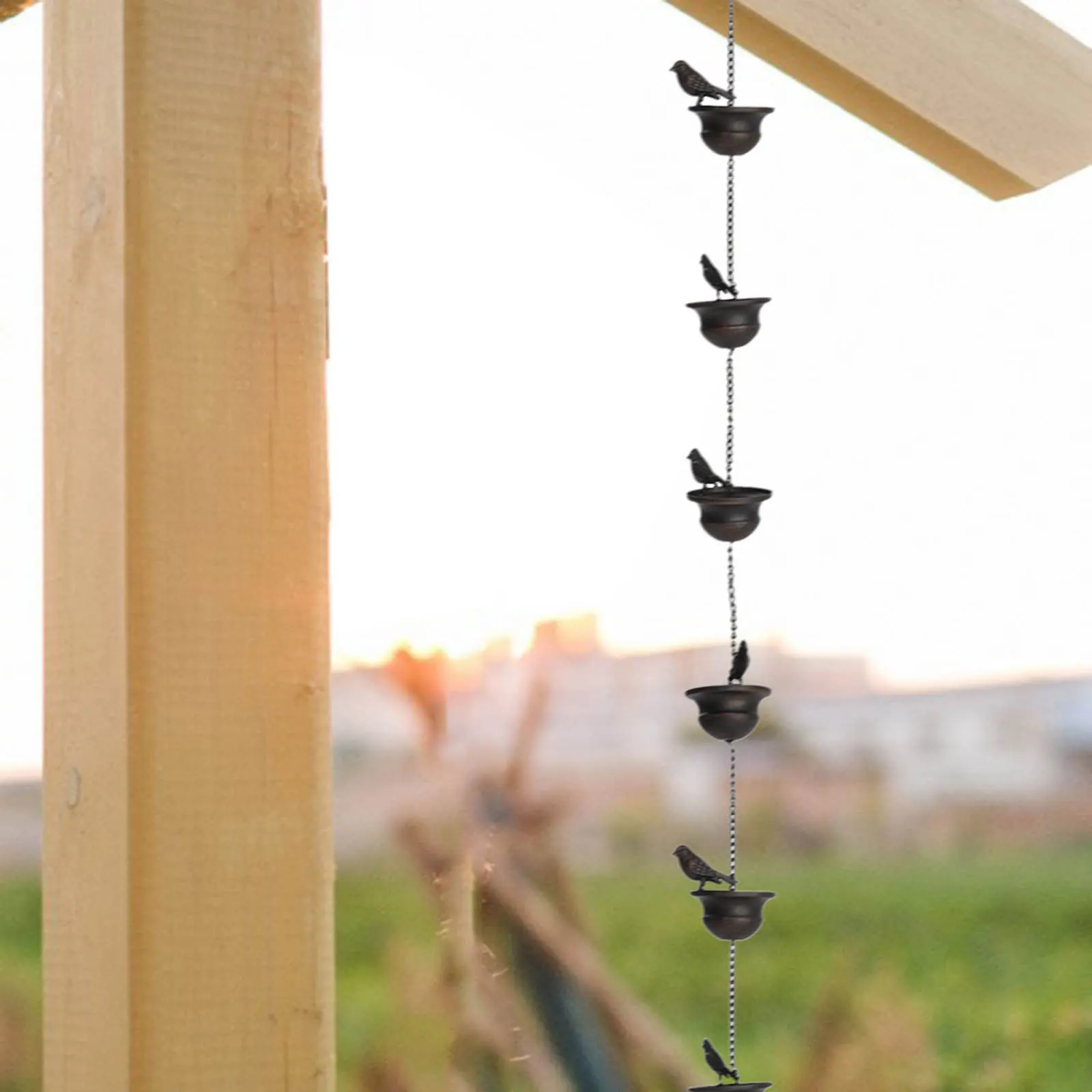 

Цепи от дождя для птиц для желобов, сменные водосточные трубы, декоративные цепи для ловли дождевой воды 240 см для газет, сада, дома, улицы