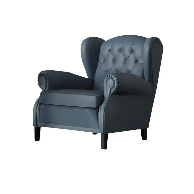 

French retro single sofa chair whiskey bar clear bar casual cigar chair hotel clubhouse negotiation godfather