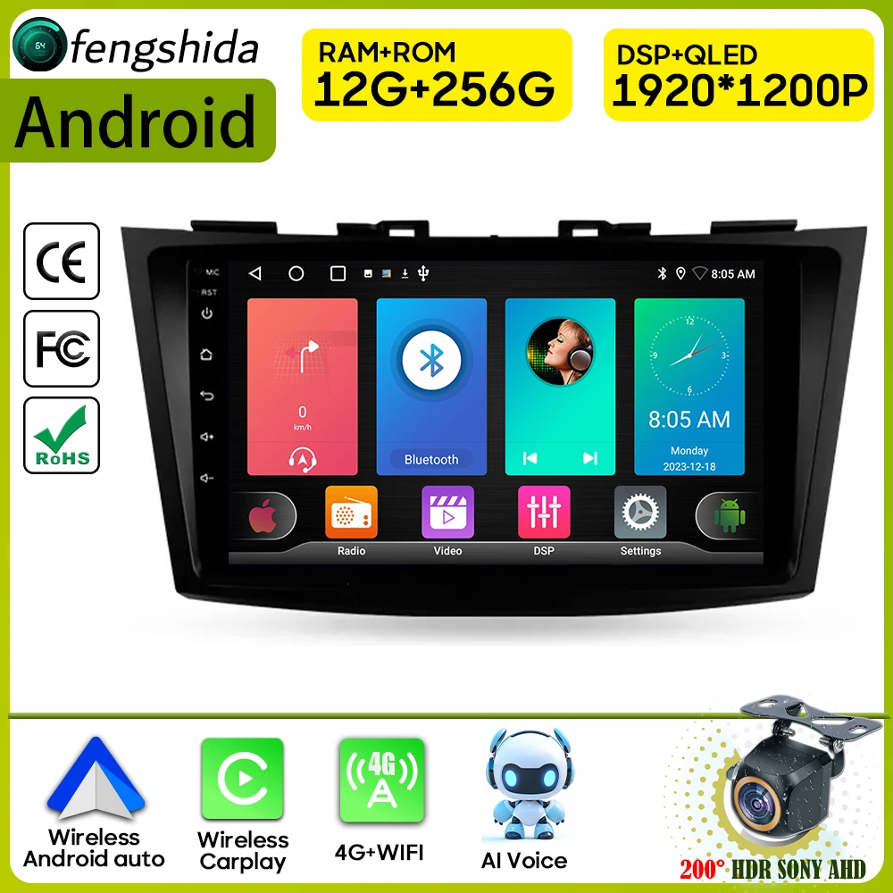 

Car Radio Carplay For Suzuki Swift 4 2011 - 2017 Navigation GPS Android Auto Stereo Multimedia Player 5G Wifi Video No 2din DVD