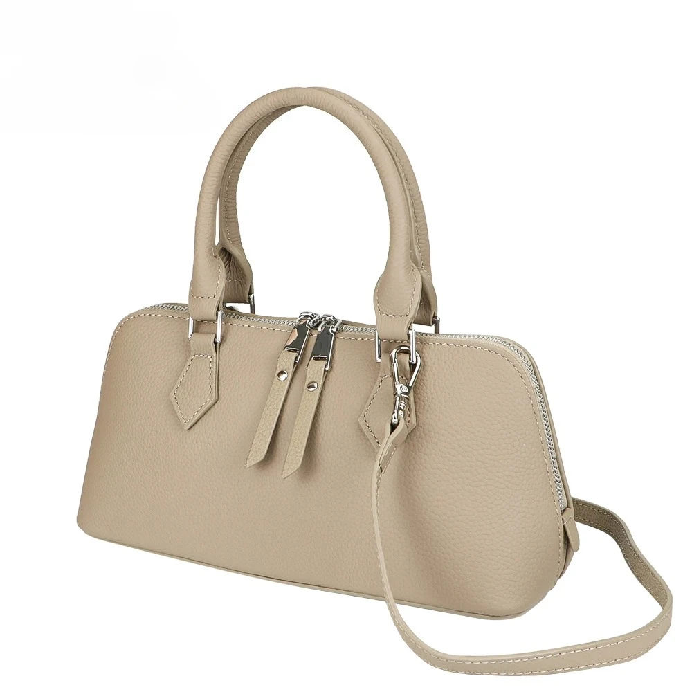 

2025 Trend Luxury Designer Retro Genuine Leather Handbag, Minimalist Shoulder Bag Large Capacity Women's Zipper Shoulder Purse