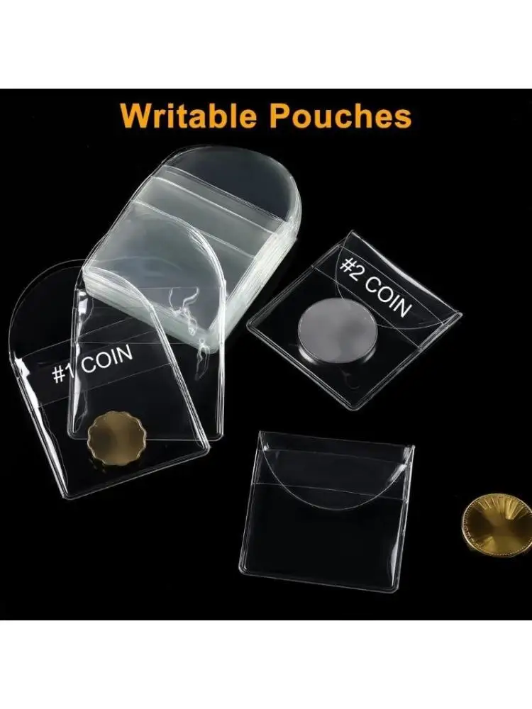 

Plastic Coin Protectors Clear Coin Pouches Single Pocket Coin Sleeves Holders