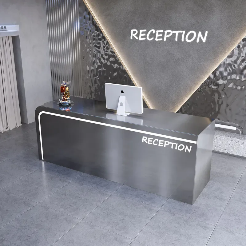 for Clothing Store Stainless Steel Checkout Counter Beauty Salon Front Desk Dance Room Yoga Gym Bar Reception Desk