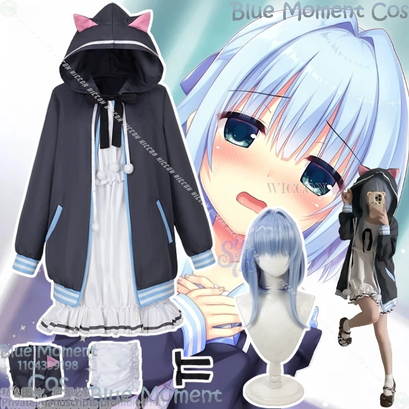 

Nishiki Asumi Game Creative Cosplay Anime Costume Jirai Kei Girls Cat-eared Coat Kawaii Y2k Dress Lovely Lolita Wigs Halloween
