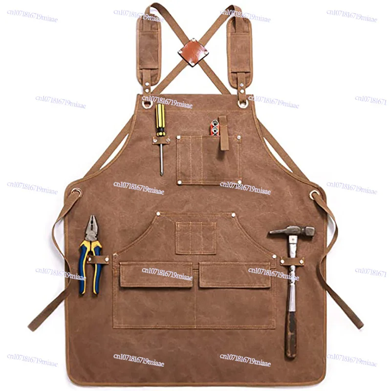 Modern Simple Thickened Canvas Apron Woodworking Electrician Gardening Overalls Tool Apron