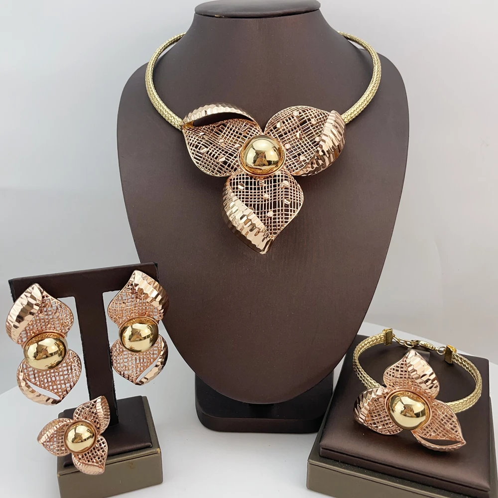 

Женские модные серьги-колье, аксессуары для праздничного платья, подарки на день рождения, итальянский позолоченный комплект украшений FHK22927