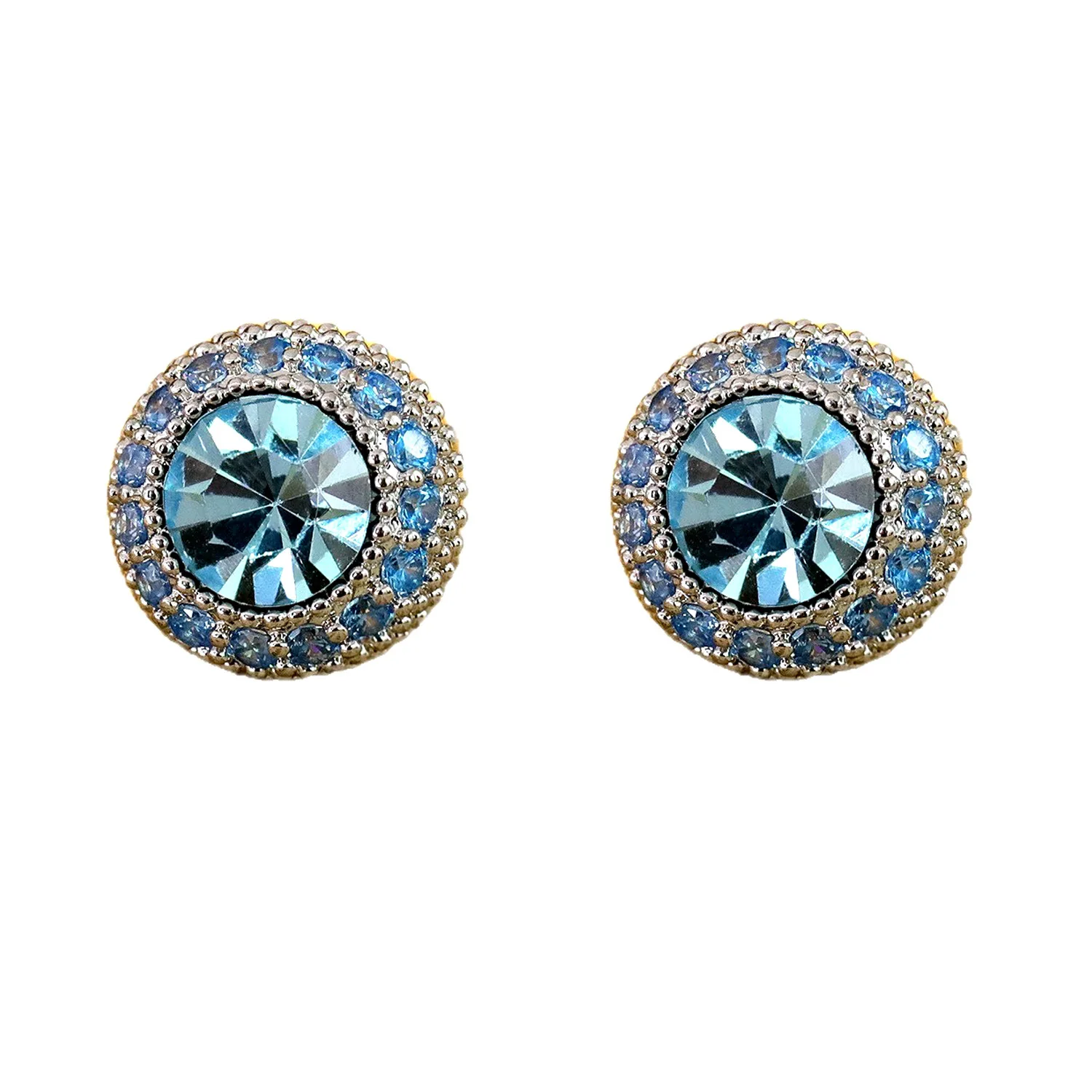 

925 sterling silver pin stud earrings are exquisite and small, vintage pavé azure diamond women's earrings, high-end earrings, j