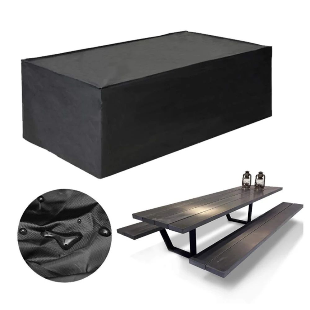 مجموعة غطاء فناء مقاوم للماء ومقاوم للغبار - طاولة حديقة خارجية وحماية أثاث أريكة الخوص